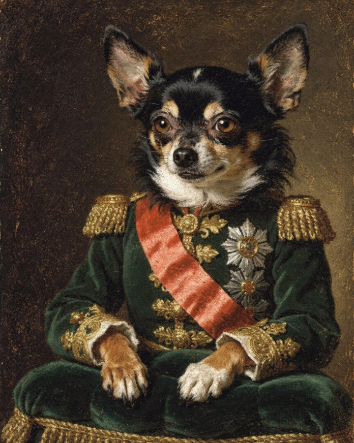 Exemple de portrait Le Général pour un chien