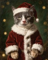 Exemple de portrait Le Père Noël pour un chat