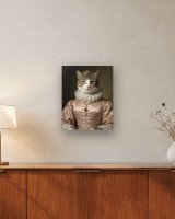 Portrait La Duchesse sur toile 40 × 50 cm, accrochée au-dessus d’un meuble (photomontage, échelle indicative)