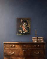 Portrait Le Général sur toile 40 × 50 cm, accrochée au-dessus d’un meuble (photomontage, échelle indicative)