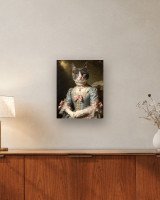 Portrait La Marquise sur toile 40 × 50 cm, accrochée au-dessus d’un meuble (photomontage, échelle indicative)