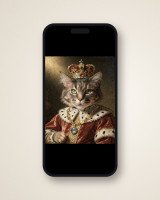 Portrait numérique HD affiché sur un téléphone (photomontage)