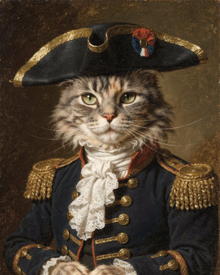 Exemple de portrait L’Amiral pour un chat