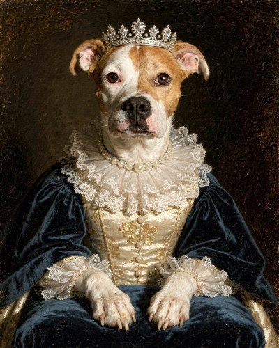 Exemple de portrait La Reine pour un chien
