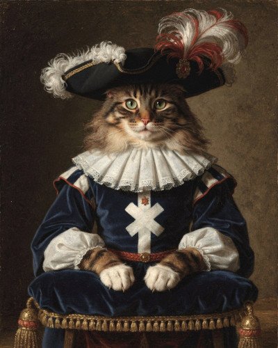 Exemple de portrait Le Mousquetaire pour un chat