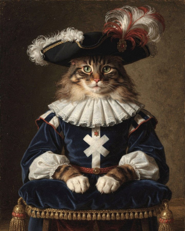Exemple de portrait Le Mousquetaire pour un chat