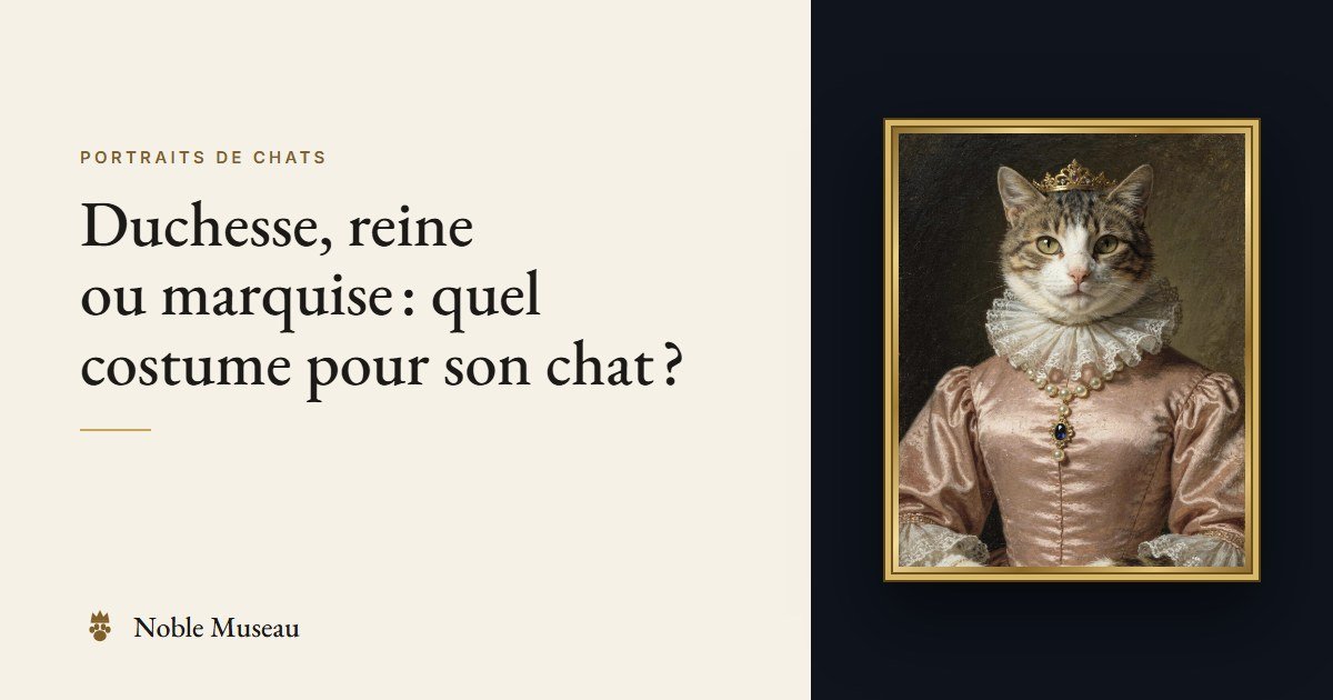 Exemple de portrait : un chat en duchesse, dans un cadre doré