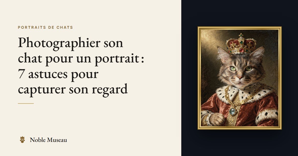 Exemple de portrait : un chat en roi, dans un cadre doré